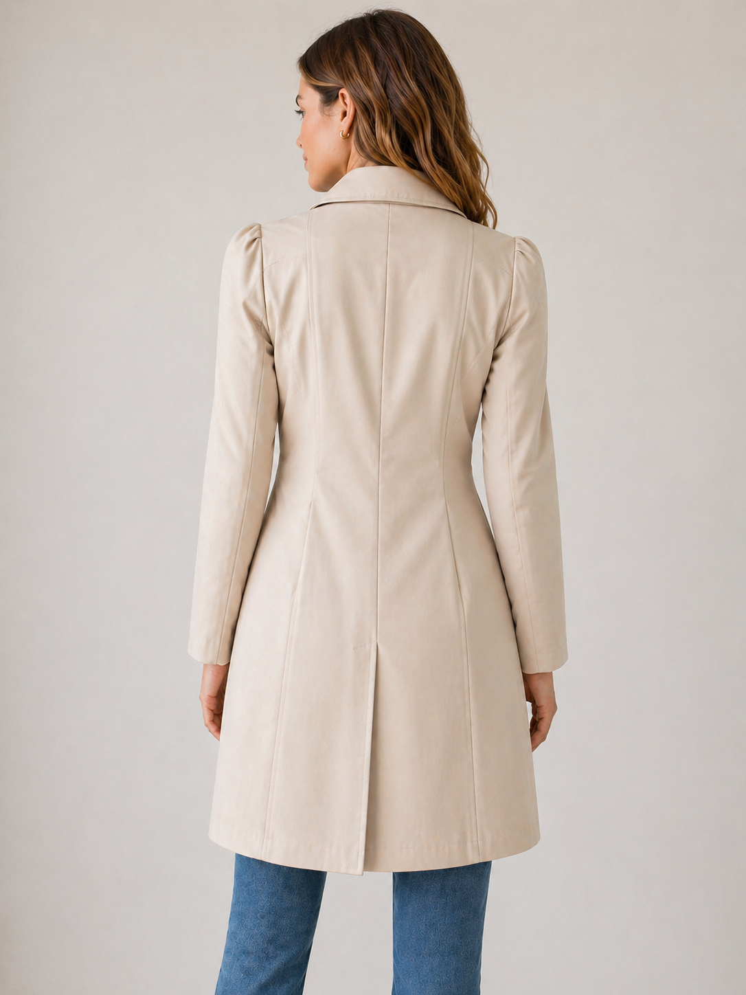 Women's Tailored Button Front Trench Coat