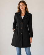 Women's Tailored Button Front Trench Coat