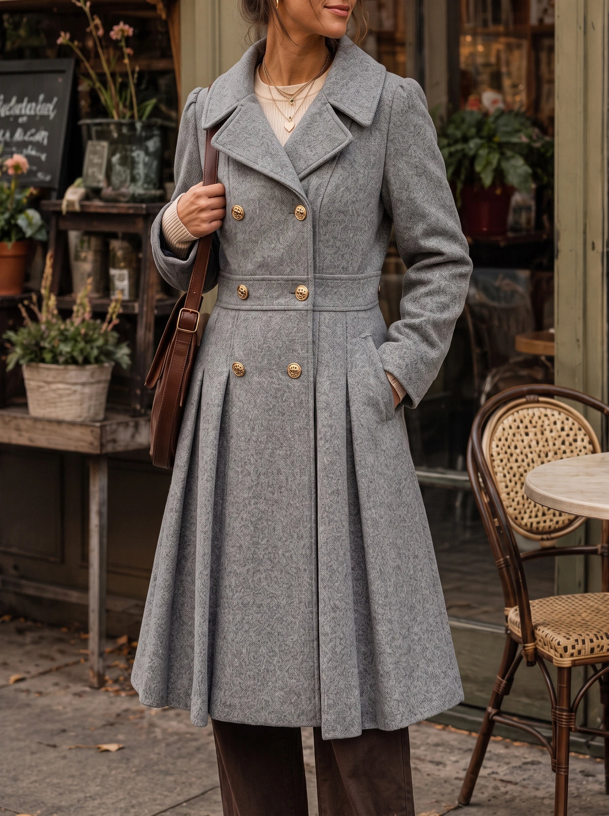 Women's Knee Length Flared Winter Coat