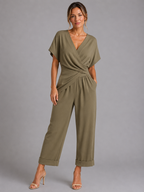 Women's Wrap Front Co-Ord Set – Wide-Leg Trousers