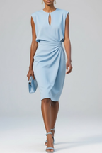 Katharina Keyhole Midi Dress – Ruched Silhouette