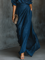 Selena Shirt and Skirt Set – Tailored Top, Maxi Skirt