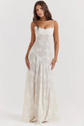 Women's Vintage Lace Floral Maxi Dress