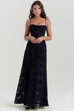 Women's Vintage Lace Floral Maxi Dress