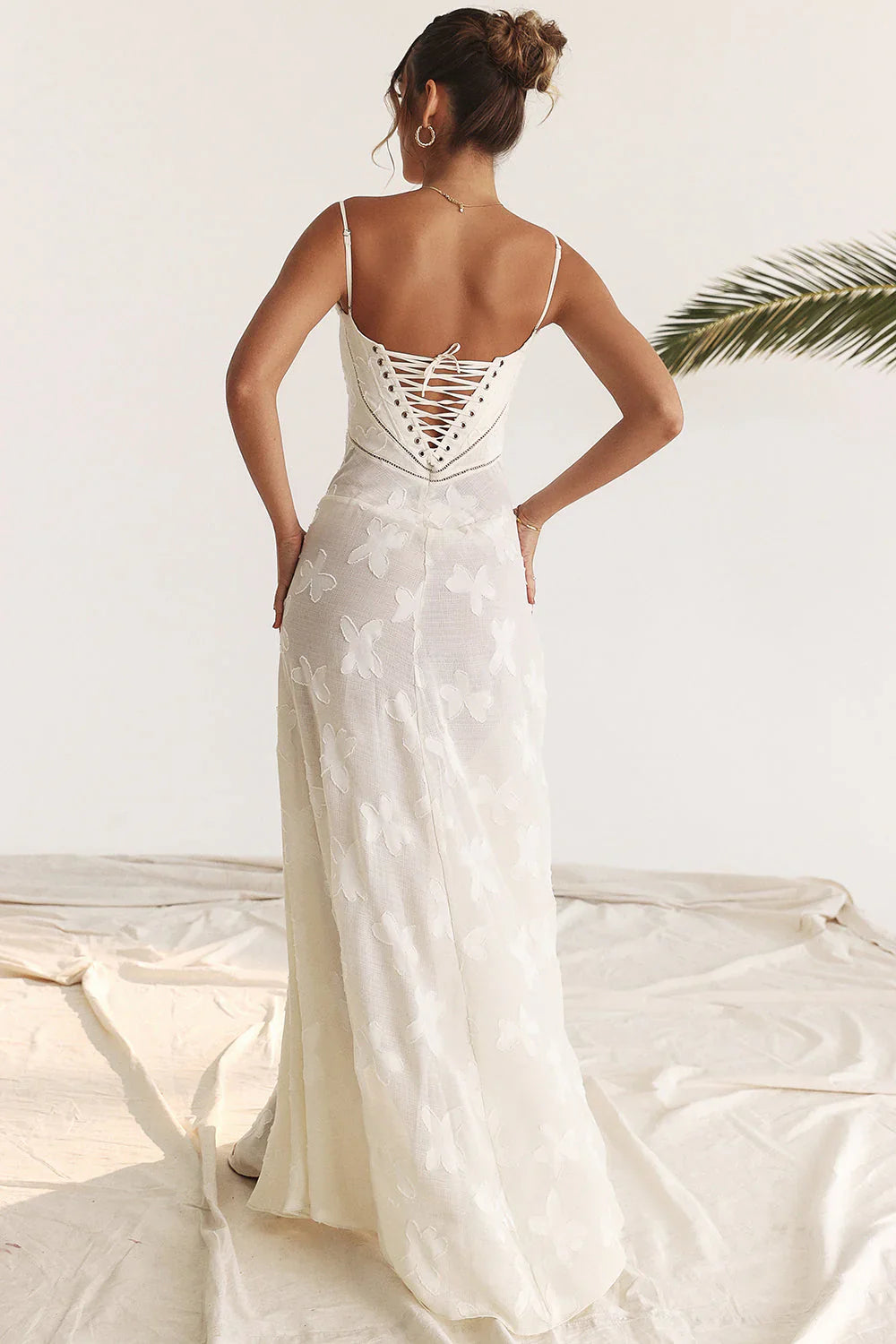 Women's Vintage Lace Floral Maxi Dress