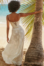 Women's Vintage Lace Floral Maxi Dress