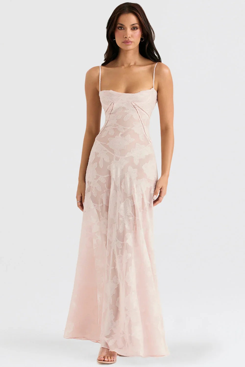 Women's Vintage Lace Floral Maxi Dress
