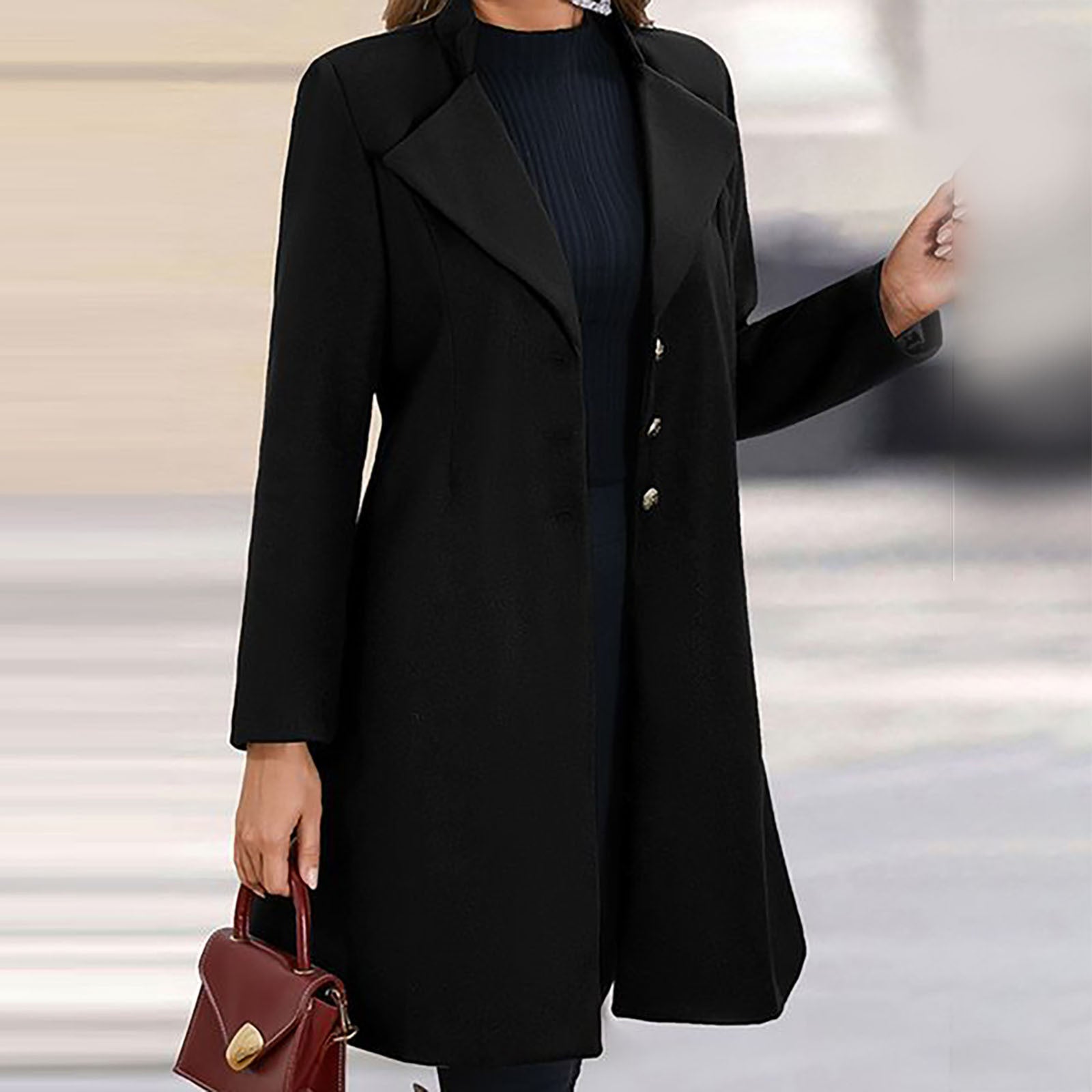 Ava | Structured Notched Lapel Coat