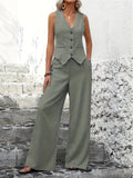 Women's Vest & Wide-Leg Trouser Set