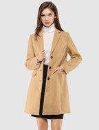 Women's Notched Lapel Single Breasted Trench Coat