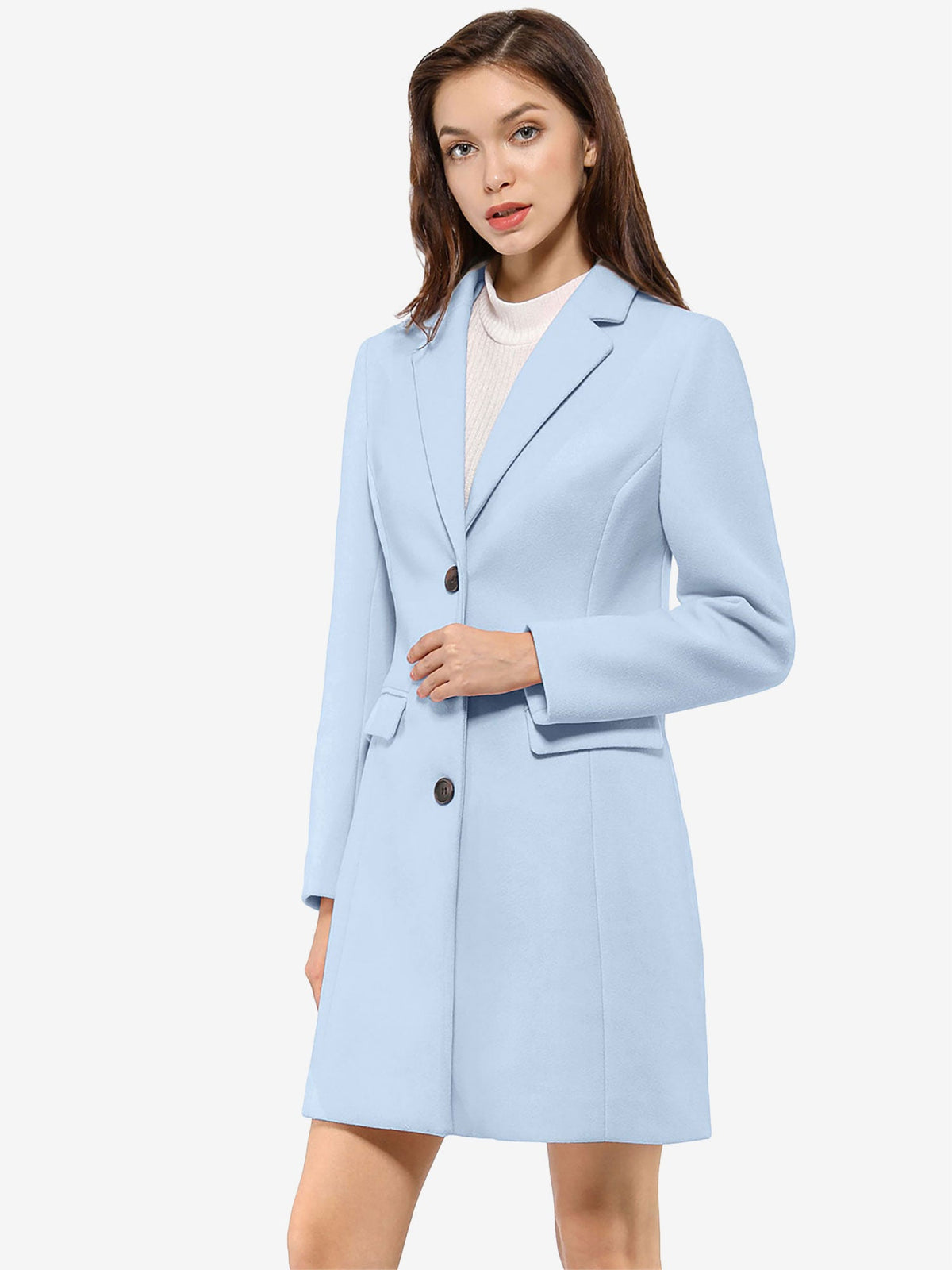 Women's Notched Lapel Single Breasted Trench Coat