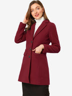 Women's Notched Lapel Single Breasted Trench Coat
