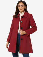 Women's Mid Length Button Front Overcoat