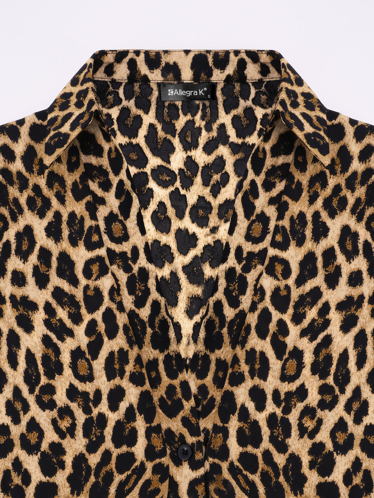 Women's Leopard Print Tie Waist Blouse