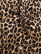 Women's Leopard Print Tie Waist Blouse