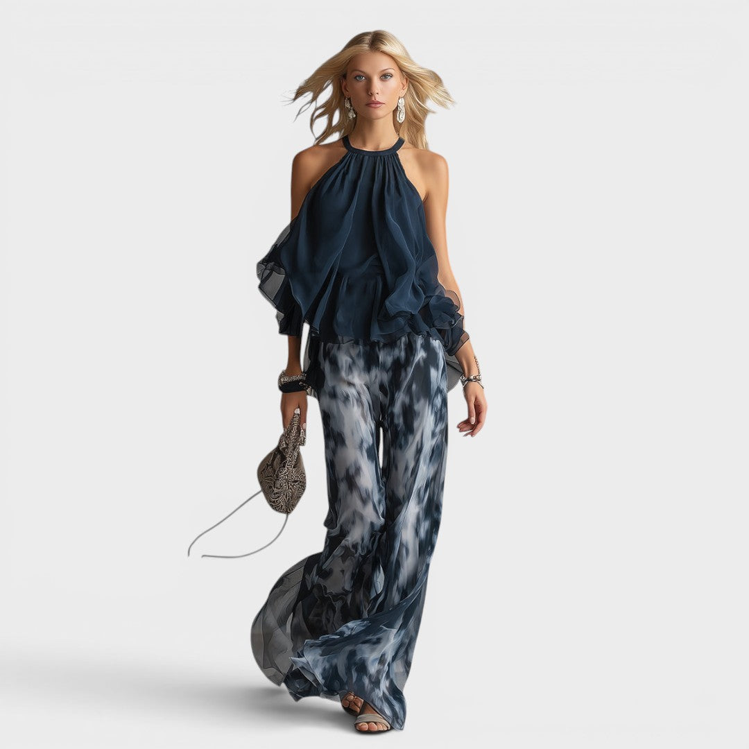 Elegant Luna Chiffon Two-Piece Set