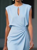 Valentina | Midi dress with side draping for sophisticated charm