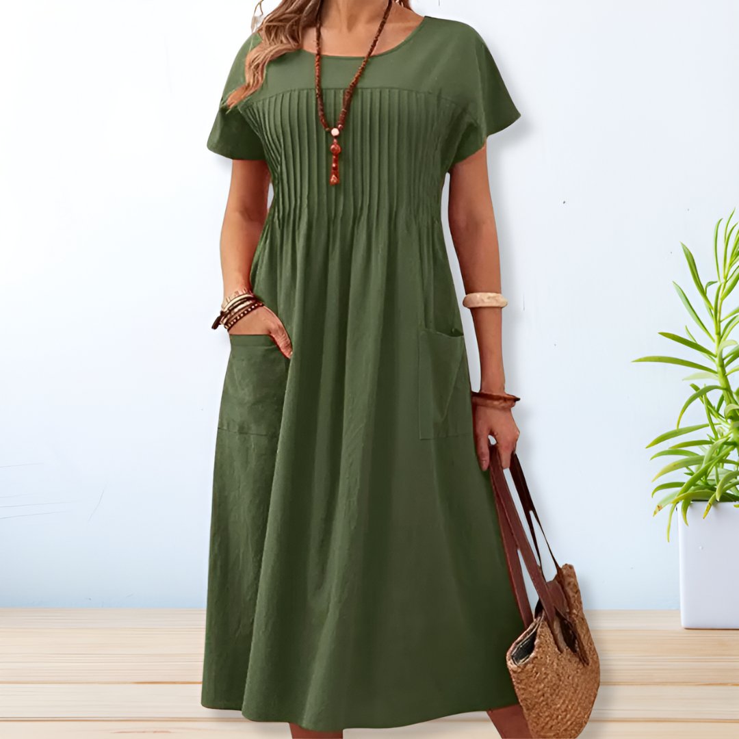 Jacqueline Relaxed Fit Day Breathable Midi Dress