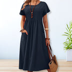 Jacqueline Relaxed Fit Day Breathable Midi Dress