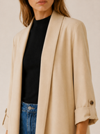 Violet | Relaxed Longline Roll-Tab Trench Coat