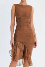 Charlotte Bodycon Midi Dress – Ruffled Hem