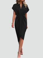 Women's Surplice Wrap Midi Dress