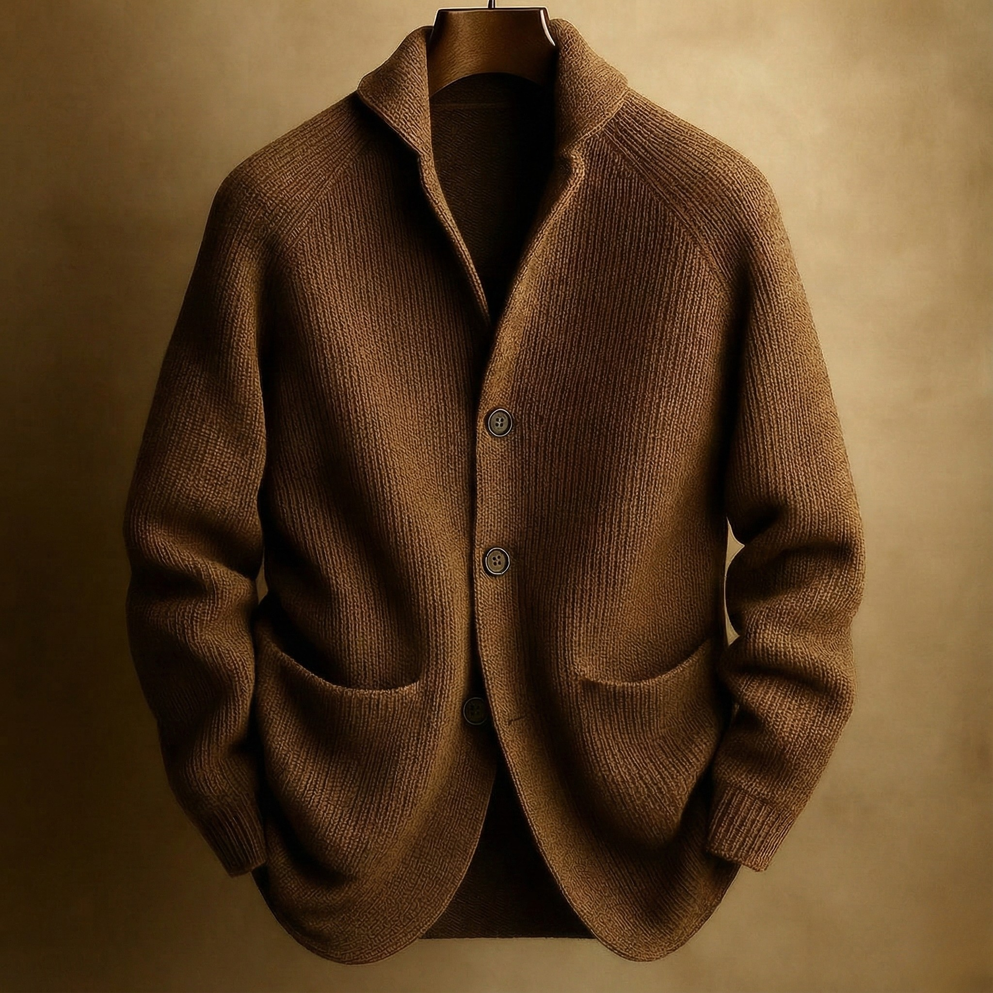 Men's Lightweight Ribbed Wool Cardigan