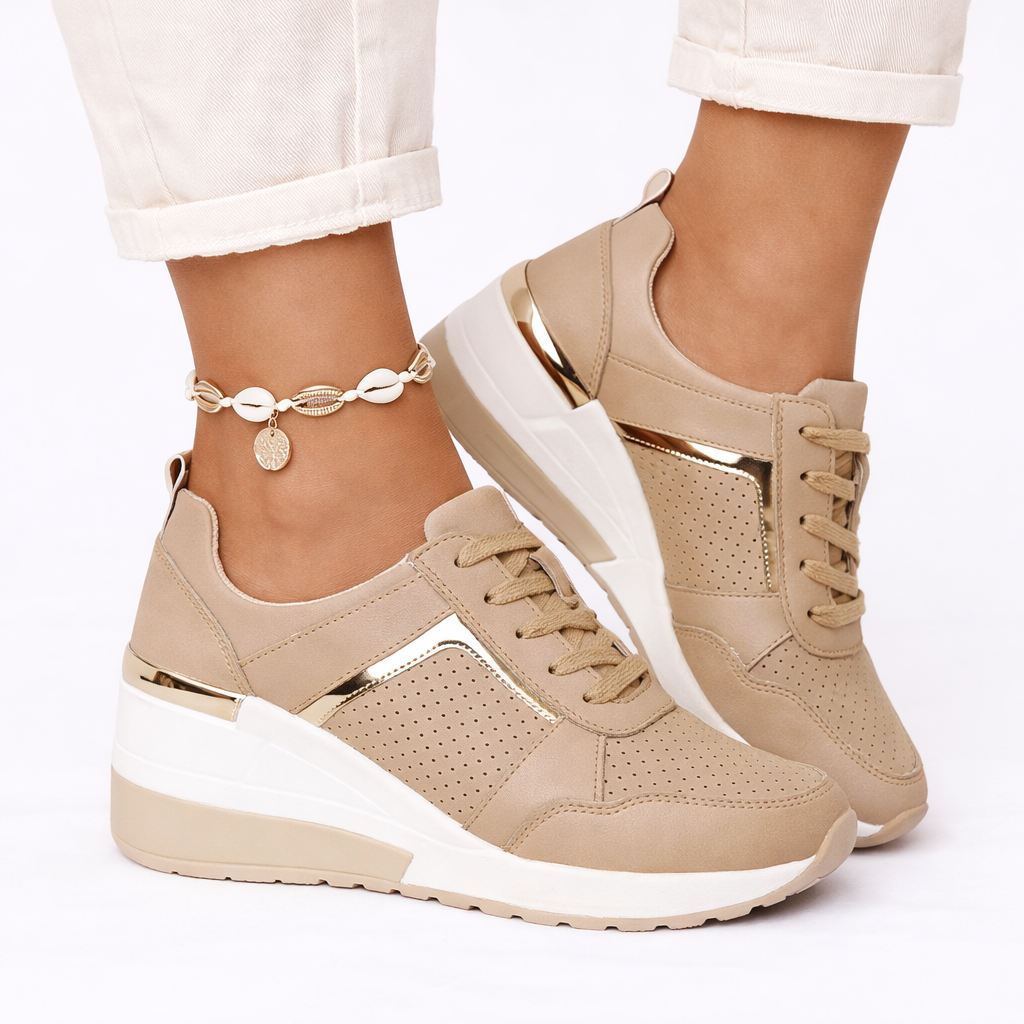 Women's Orthopedic Lace-Up Wedge Sneakers
