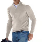 Men's V-Neck Zip Detail Jumper