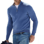 Men's V-Neck Zip Detail Jumper
