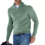 Men's V-Neck Zip Detail Jumper