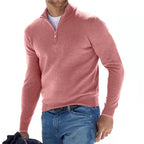 Men's V-Neck Zip Detail Jumper