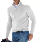 Men's V-Neck Zip Detail Jumper
