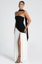 Women's Strapless Slit Maxi Dress