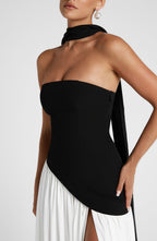 Women's Strapless Slit Maxi Dress
