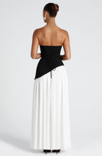 Women's Strapless Slit Maxi Dress