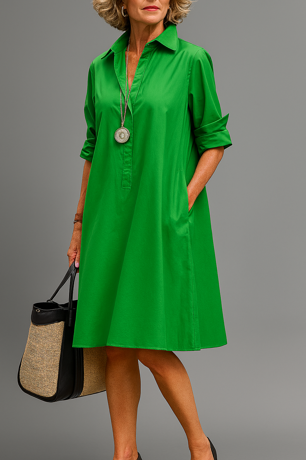 Clara | Sophisticated Midi Dress, Jade