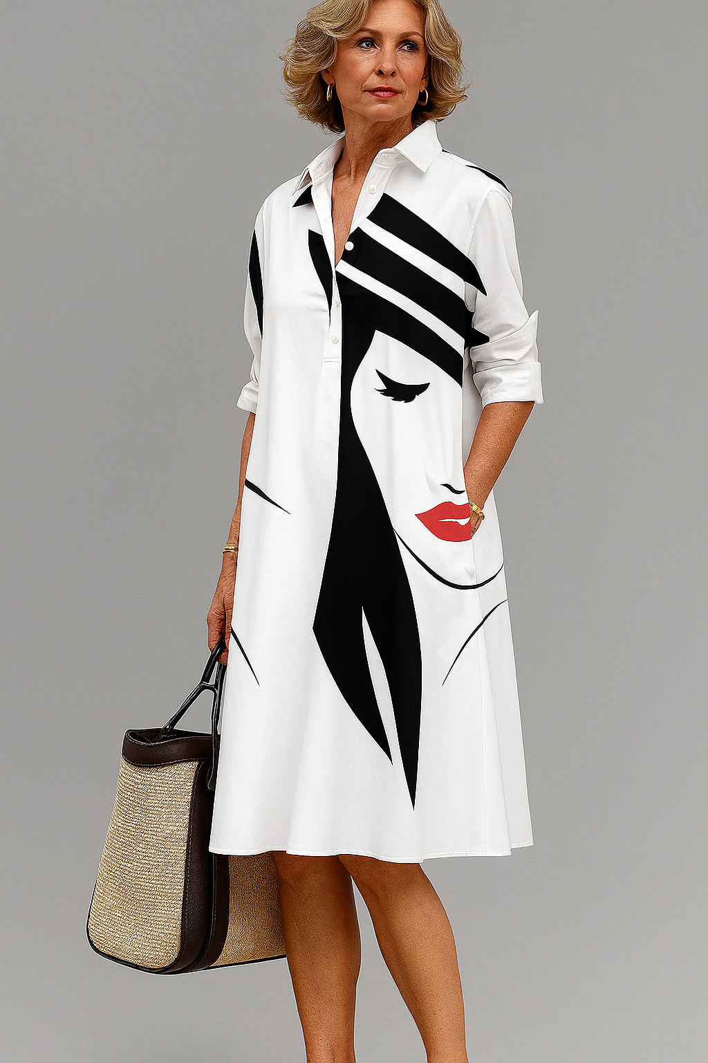 Yvette | Comfortable Midi Dress, Maiden Print