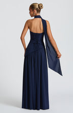 Women's Strapless Slit Maxi Dress