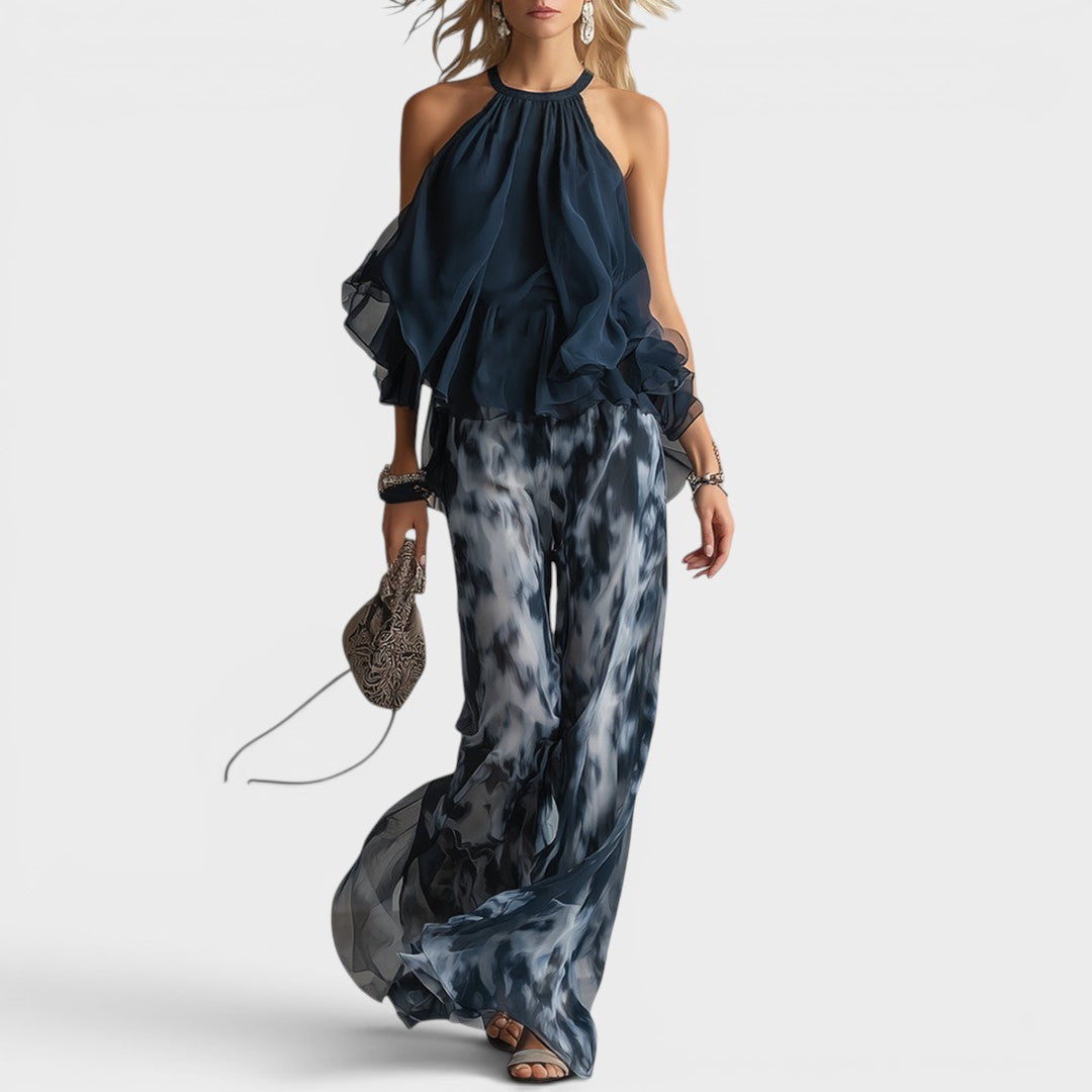 Elegant Luna Chiffon Two-Piece Set