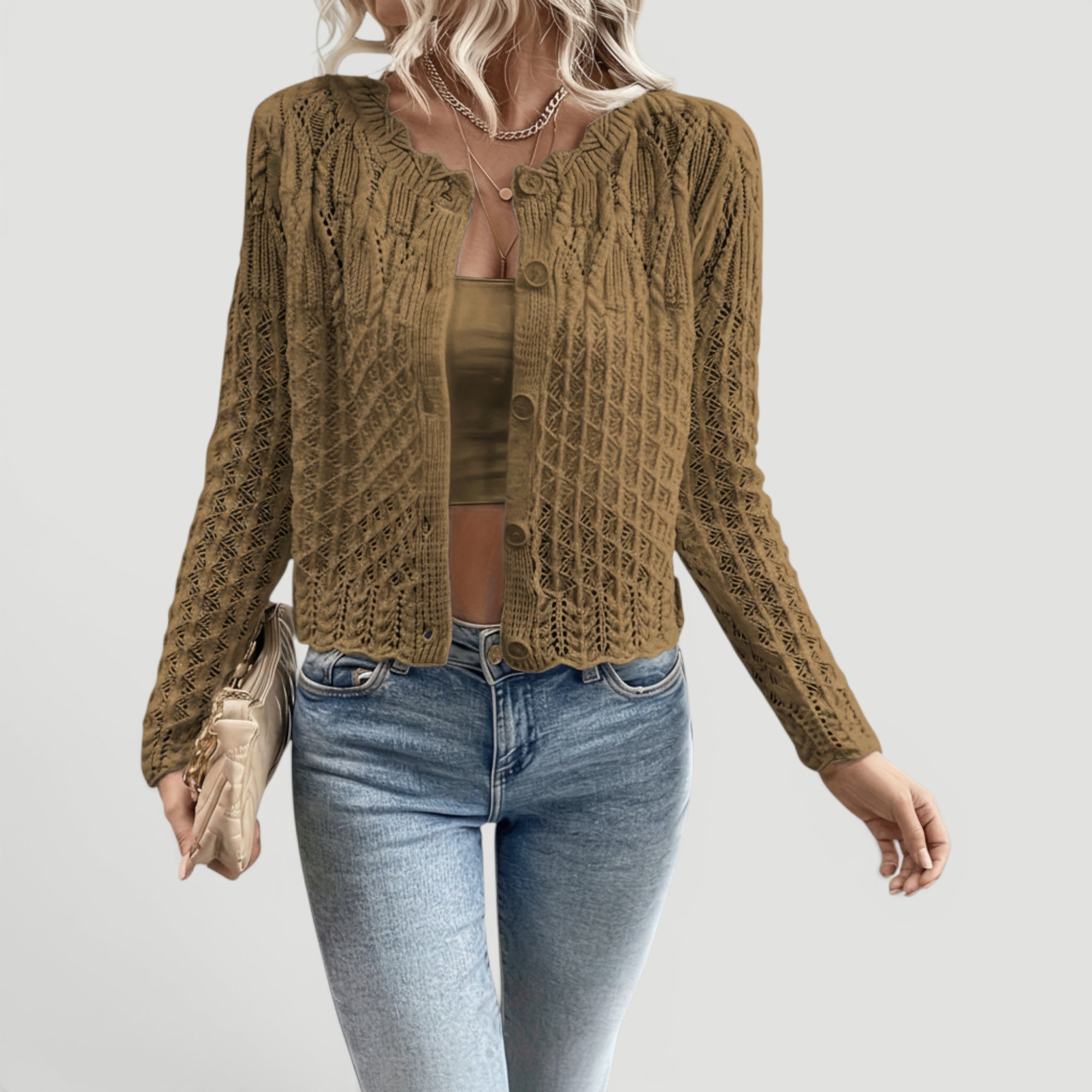 Women's Lightweight Open Knit Cardigan
