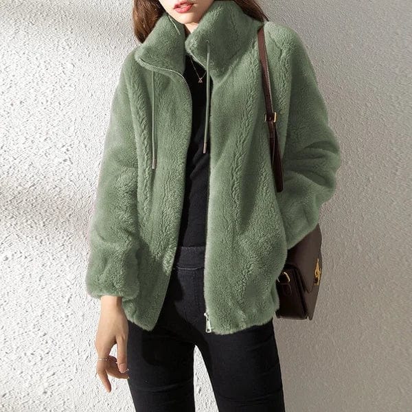 Women's Faux Fur Zip Front Jacket