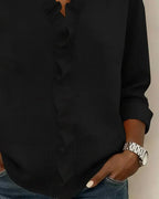 Ruffled blouse with a V-neck