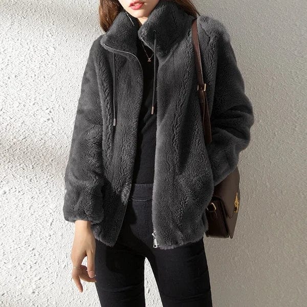 Women's Faux Fur Zip Front Jacket