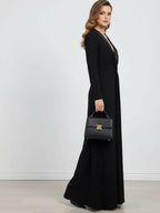 Women's Deep V-Neck Long Sleeve Maxi Dress