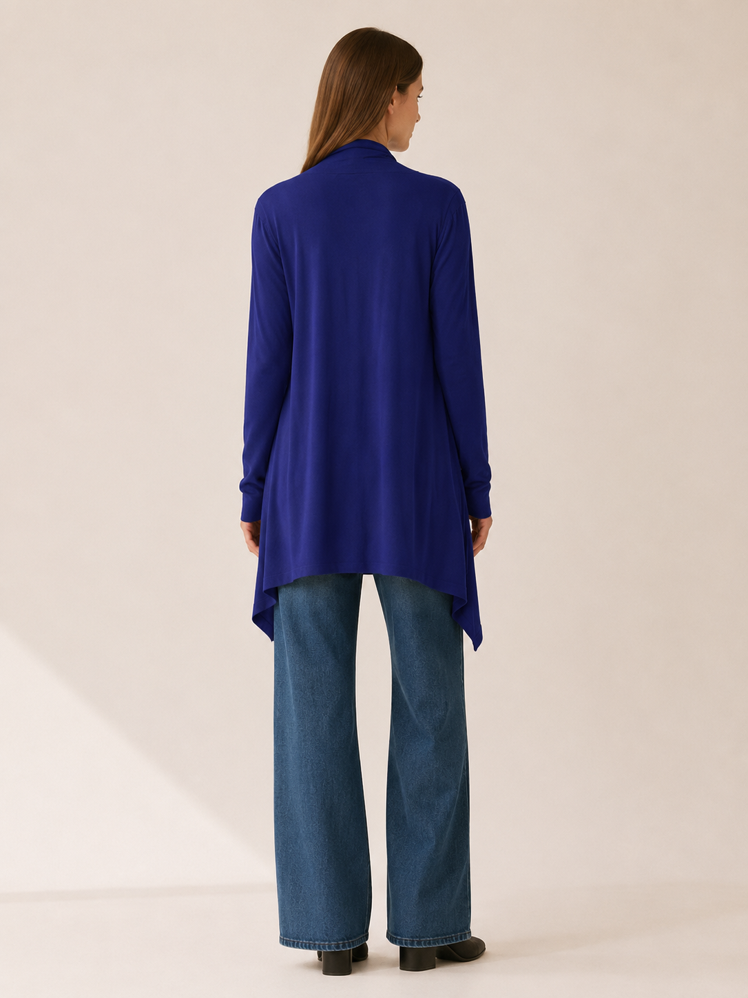 Phoebe | Draped Longline Open Front Cardigan