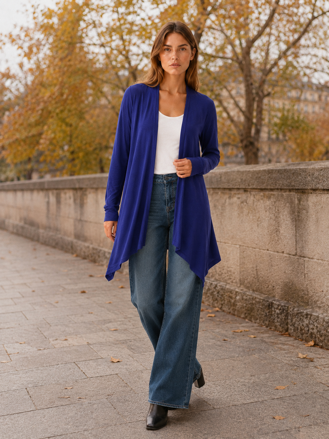 Phoebe | Draped Longline Open Front Cardigan