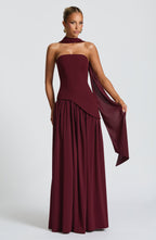 Women's Strapless Slit Maxi Dress