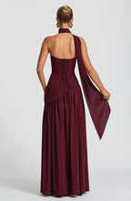 Women's Strapless Slit Maxi Dress