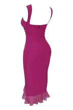 Charlotte Bodycon Midi Dress – Ruffled Hem